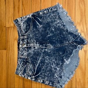 acid wash jean shorts